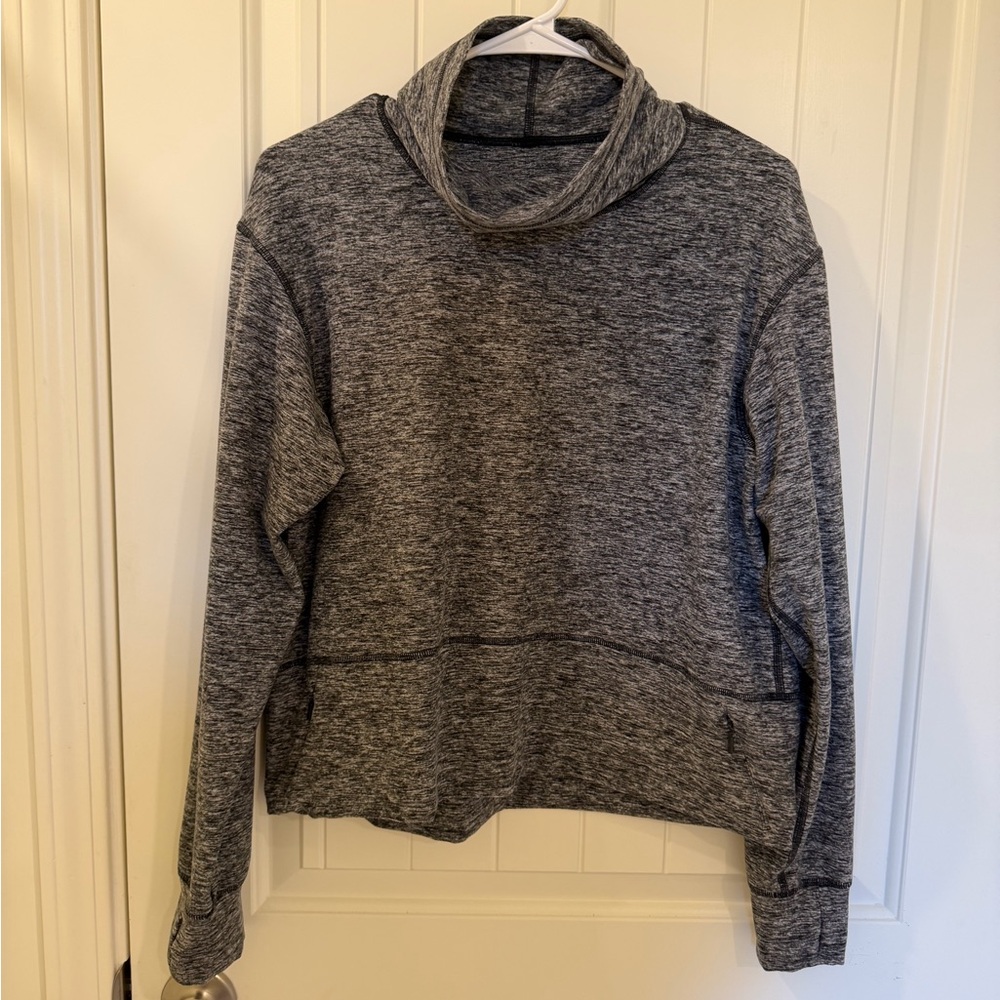 lululemon athletica Heathered Gray Cowl Neck Sweater